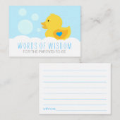 Rubber Ducky Bubble Bath Boy Baby shower Advice Advieskaart (Voorkant / Achterkant)