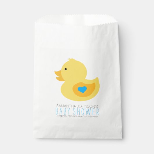 Rubber Ducky Bubble Bath Boy Baby shower Bedankzakje (Voorkant)