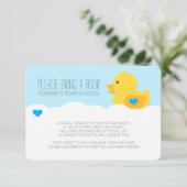 Rubber Ducky Bubble Bath Boy Baby shower Behuizing Informatiekaartje (Staand voorkant)