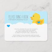 Rubber Ducky Bubble Bath Boy Baby shower Behuizing Informatiekaartje (Voorkant)