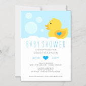Rubber Ducky Bubble Bath Boy Baby shower Magnetische Uitnodiging (Voorkant)