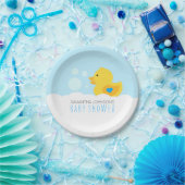 Rubber Ducky Bubble Bath Boy Baby shower Papieren Bordje (Feest)