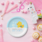Rubber Ducky Bubble Bath Boy Baby shower Papieren Bordje (Feest)
