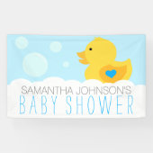 Rubber Ducky Bubble Bath Boy Baby shower Spandoek (Horizontaal)