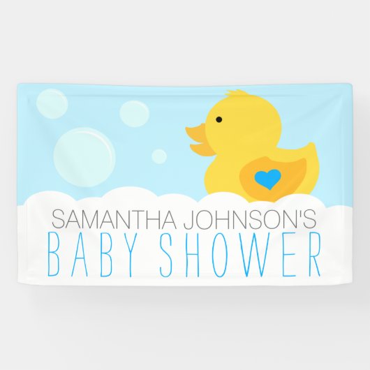 Rubber Ducky Bubble Bath Boy Baby shower Spandoek (Horizontaal)