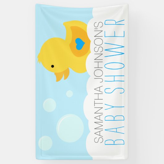 Rubber Ducky Bubble Bath Boy Baby shower Spandoek (Verticaal)