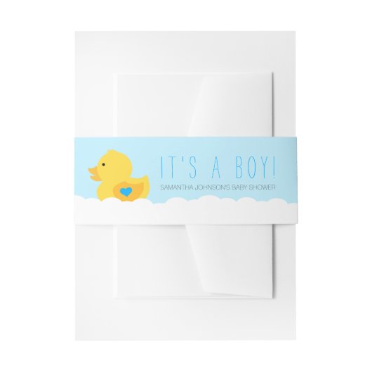Rubber Ducky Bubble Bath Boy Baby shower Uitnodigingen Wikkel (Voorkant Voorbeeld)