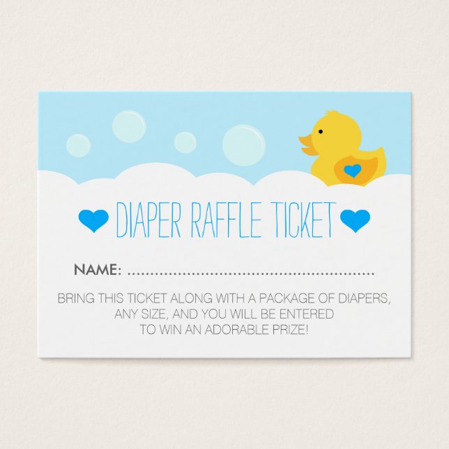 Rubber Ducky Bubble Bath Boy Baby shower Visitekaartjes (Voorkant)