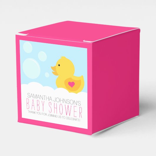 Rubber Ducky Bubble Bath Girl Baby shower Bedankdoosjes (Voorkant Zijde)