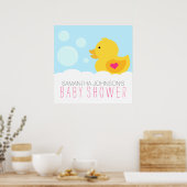 Rubber Ducky Bubble Bath Girl Baby shower Poster (Keuken)