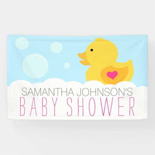 Rubber Ducky Bubble Bath Girl Baby shower Spandoek (Horizontaal)