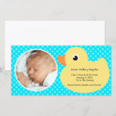 Rubber Ducky Bubble Lijst Nieuwe Baby Fotokaarten Aankondiging (Voorkant / Achterkant)