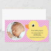 Rubber Ducky Bubble Lijst Nieuwe Baby Fotokaarten Aankondiging (Voorkant / Achterkant)