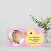 Rubber Ducky Bubble Lijst Nieuwe Baby Fotokaarten Aankondiging (Staand voorkant)