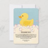 Rubber Ducky Bubbles Baby shower Bedankkaart (Voorkant)