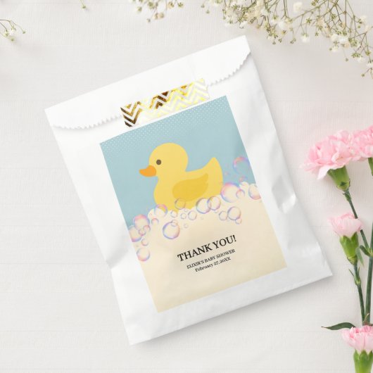 Rubber Ducky Bubbles Baby shower Bedankzakje (Gezegeld)