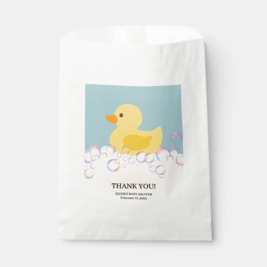 Rubber Ducky Bubbles Baby shower Bedankzakje (Voorkant)