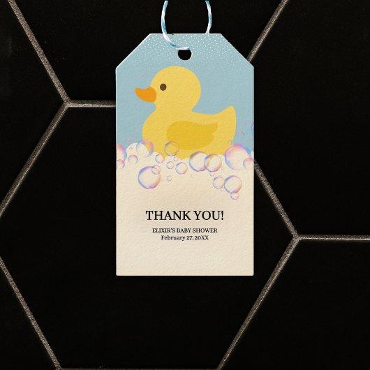 Rubber Ducky Bubbles Baby shower Cadeaulabel