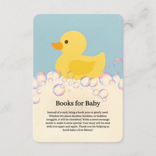 Rubber Ducky Bubbles Baby shower Informatiekaartje (Voorkant)