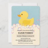 Rubber Ducky Bubbles Baby shower Kaart (Voorkant)