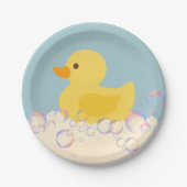 Rubber Ducky Bubbles Baby shower Papieren Bordje (Voorkant)
