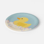 Rubber Ducky Bubbles Baby shower Papieren Bordje (Gekanteld)