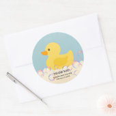 Rubber Ducky Bubbles Baby shower Ronde Sticker (Envelop)