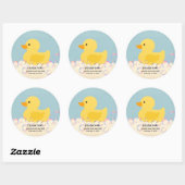 Rubber Ducky Bubbles Baby shower Ronde Sticker (Vel)