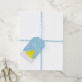 Rubber Ducky Cadeau Label - Blauw Cadeaulabel (Met Touw)