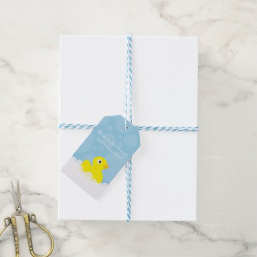 Rubber Ducky Cadeau Label - Blauw Cadeaulabel (Met Touw)