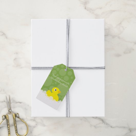 Rubber Ducky Cadeau Label - Groen Cadeaulabel (Met Touw)