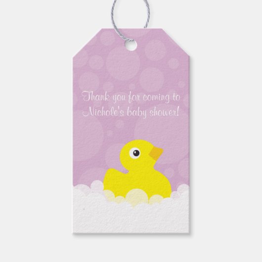 Rubber Ducky Cadeau Label - Lila Cadeaulabel (Voorkant)