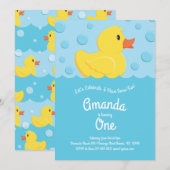 Rubber Ducky Cute Kind 1st Birthday Party Ducks Kaart (Voorkant / Achterkant)