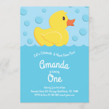 Rubber Ducky Cute Kind 1st Birthday Party Ducks