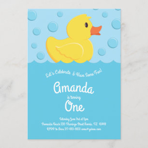Rubber Ducky Cute Kind 1st Birthday Party Ducks Kaart