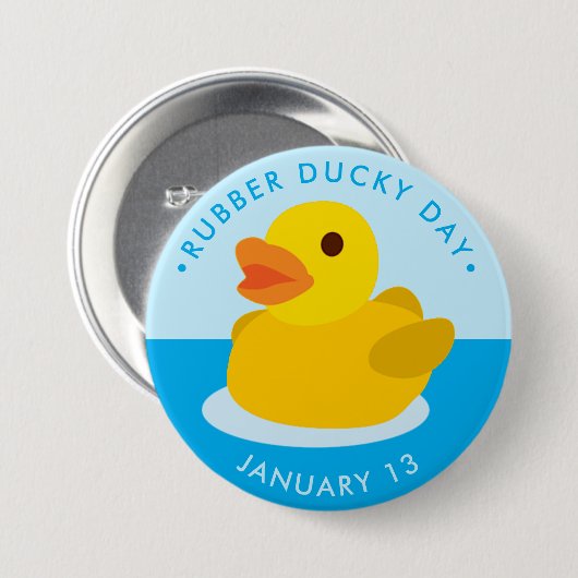 Rubber Ducky Day Ronde Button 7,6 Cm (Voorkant /achterkant)