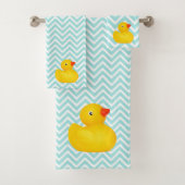 Rubber Ducky Duck Ducks Chevron Bathroom Bad Handdoek (Insitu)