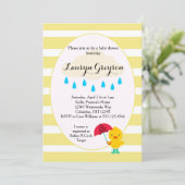 Rubber Ducky Duck Geel Baby shower Uitnodiging (Staand voorkant)