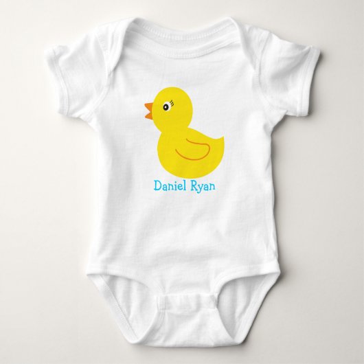 Rubber Ducky Duck gepersonaliseerd Baby T-shirt (Voorkant)