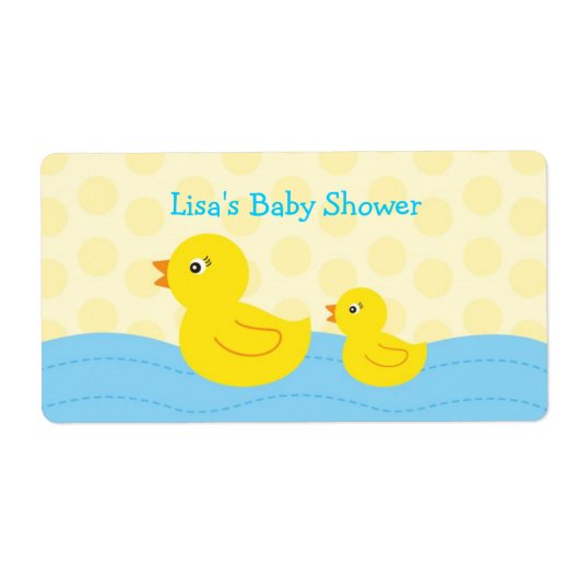 Rubber Ducky Duck Waterfles Stickers Labels (Voorkant)