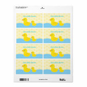 Rubber Ducky Duck Waterfles Stickers Labels (Full Sheet)