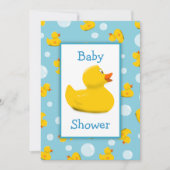 Rubber Ducky en Bubbles Theme Baby shower Kaart (Voorkant)