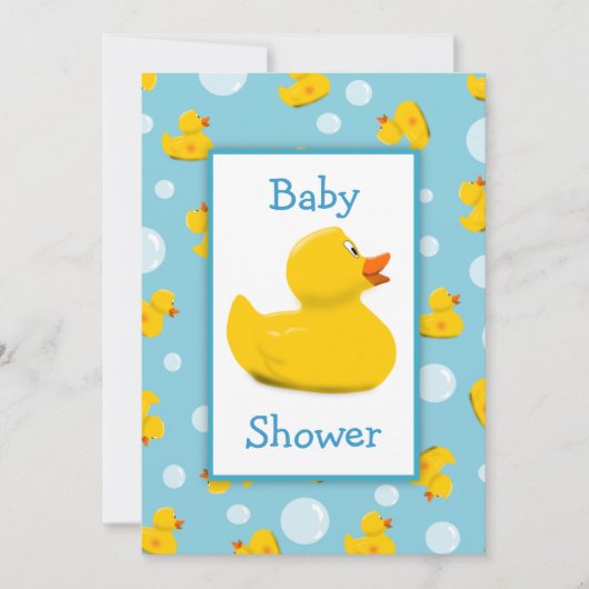 Rubber Ducky en Bubbles Theme Baby shower Kaart (Voorkant)