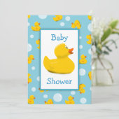 Rubber Ducky en Bubbles Theme Baby shower Kaart (Staand voorkant)