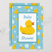 Rubber Ducky en Bubbles Theme Baby shower Kaart (Voorkant / Achterkant)