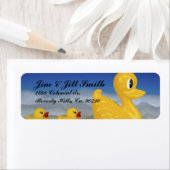 Rubber ducky familie in badset etiket (Insitu)