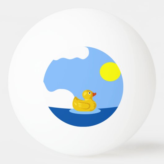 Rubber Ducky Goes voor een Swim Pingpongbal (Achterkant)