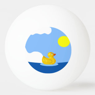 Rubber Ducky Goes voor een Swim Pingpongbal