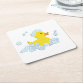 Rubber Ducky in bubbels Kartonnen Onderzetters (Schuin)