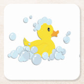 Rubber Ducky in bubbels Kartonnen Onderzetters (Voorkant)